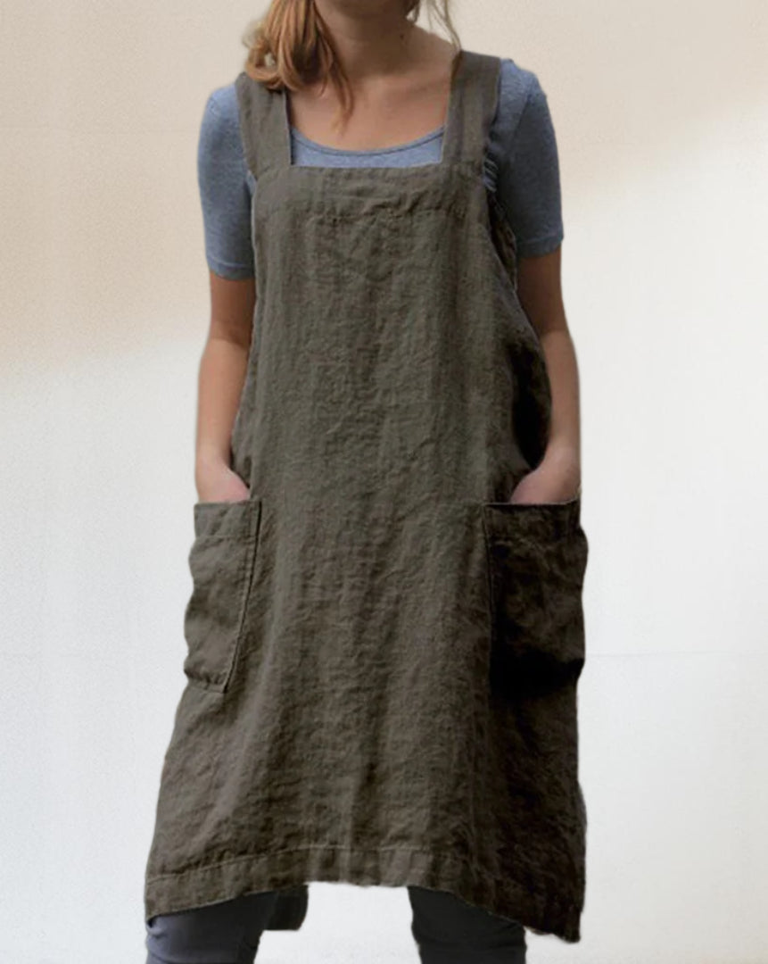 Women's Cross-Back Pinafore Apron – Heathered