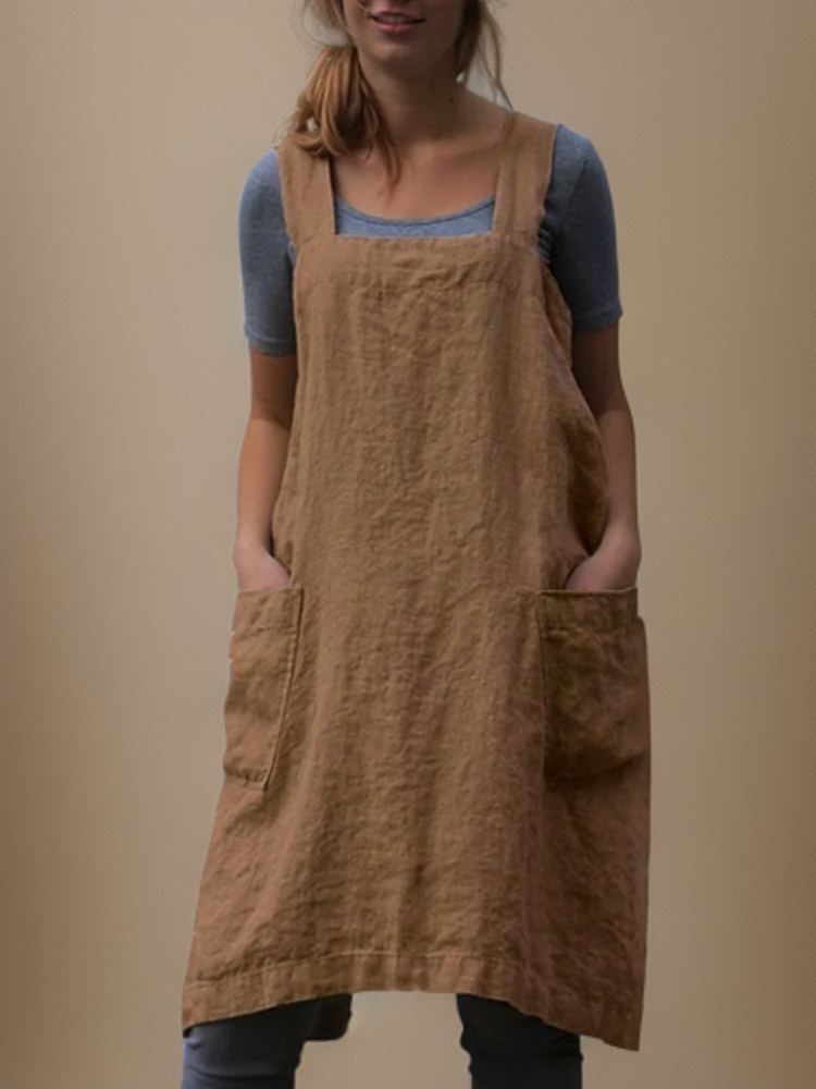 Women's Cross-Back Pinafore Apron – Heathered