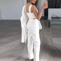Women's Elegant 3-Piece Blazer Set with Pants and Top