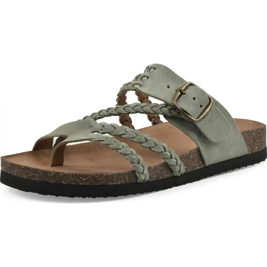 Women's Elegant European-Style Flat Sandals with Braided Straps