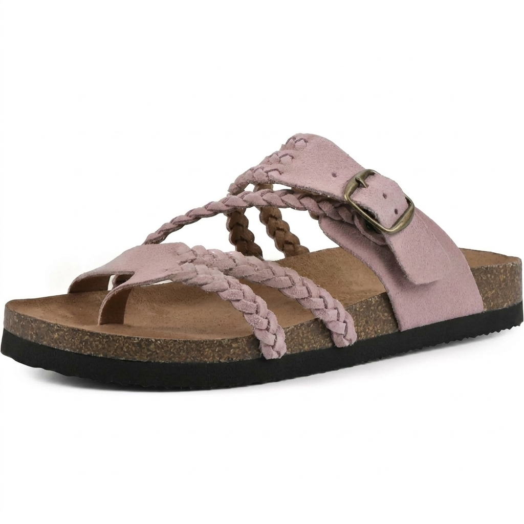 Women's Elegant European-Style Flat Sandals with Braided Straps