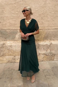 Women's Elegant V-Neck Party Maxi Dress