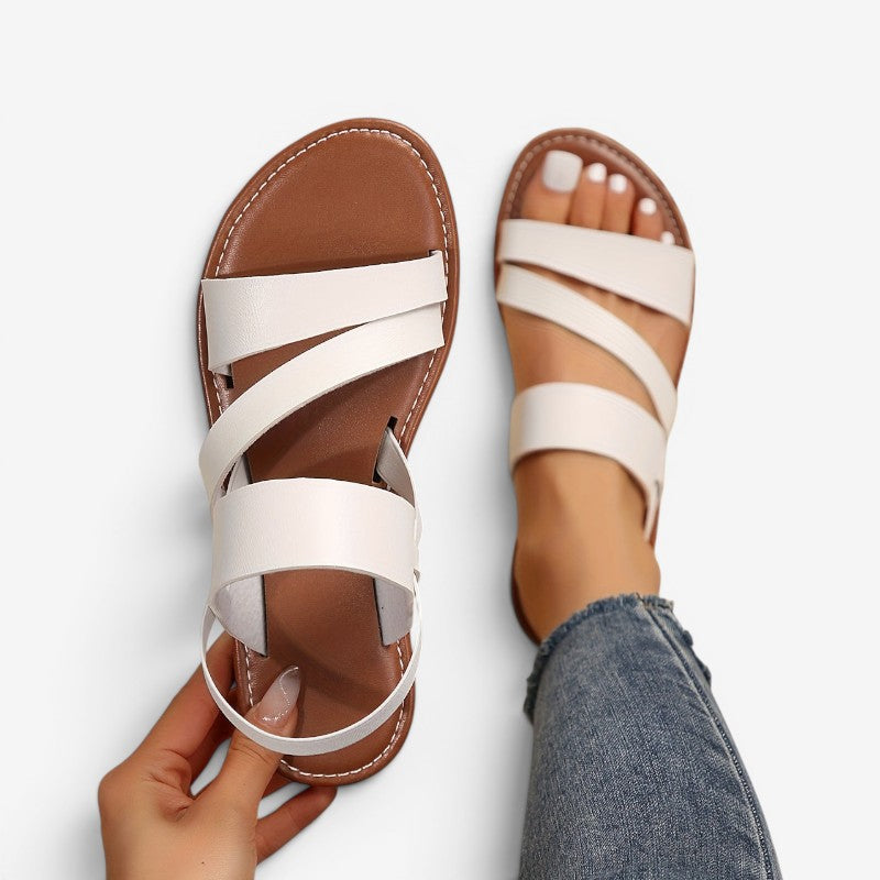 Women's Flat Sandals with Convertible Back Strap