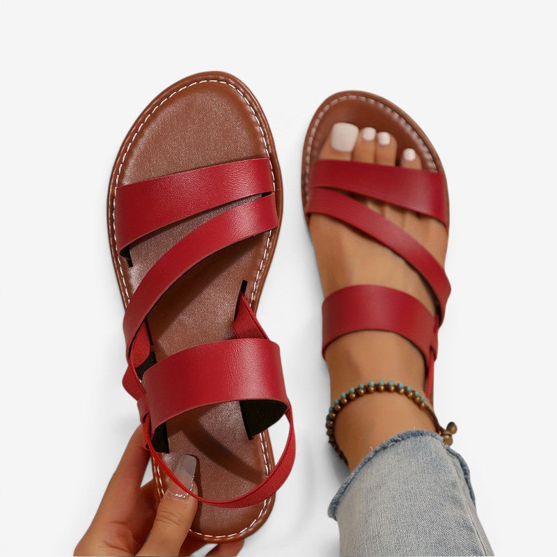 Women's Flat Sandals with Convertible Back Strap