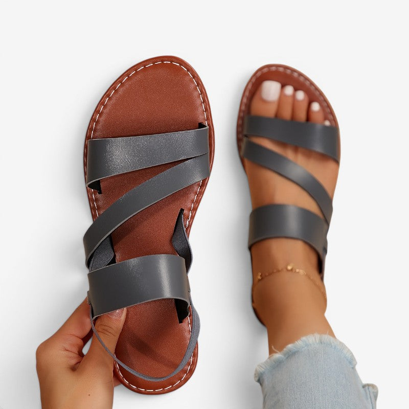 Women's Flat Sandals with Convertible Back Strap