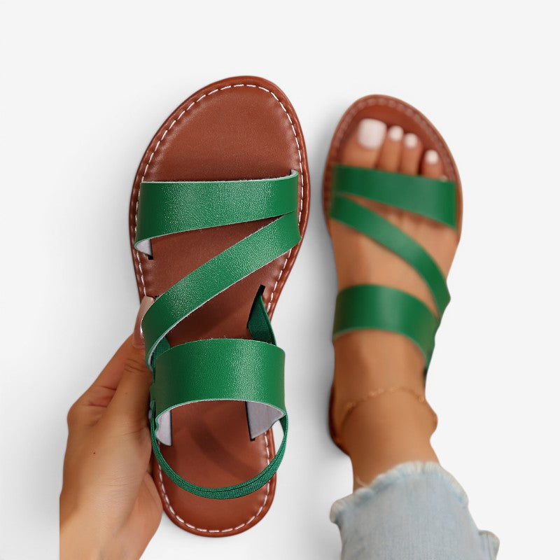 Women's Flat Sandals with Convertible Back Strap