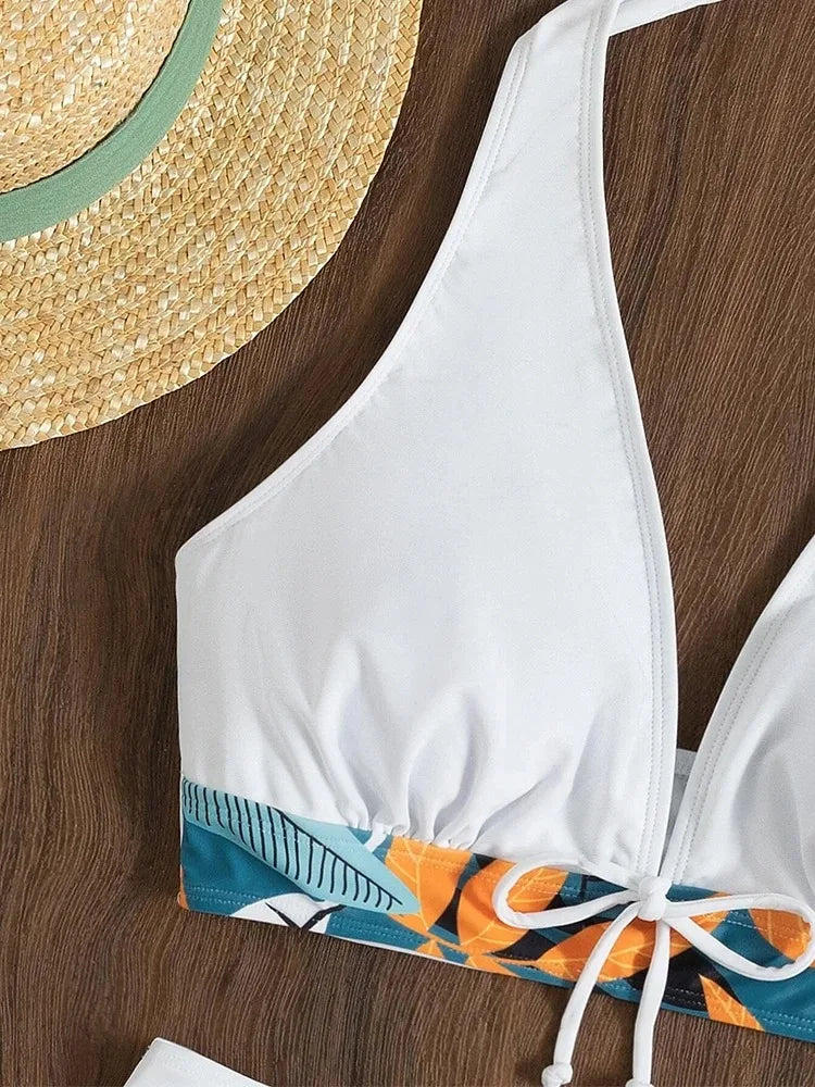 Women's Halter Top Two-Piece Swimsuit Set