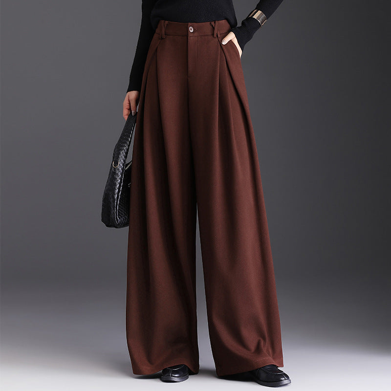 Women's High-Waisted Pleated Wide-Leg Pants