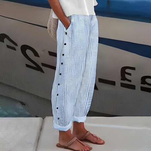 Women's High-Waisted Striped Pants