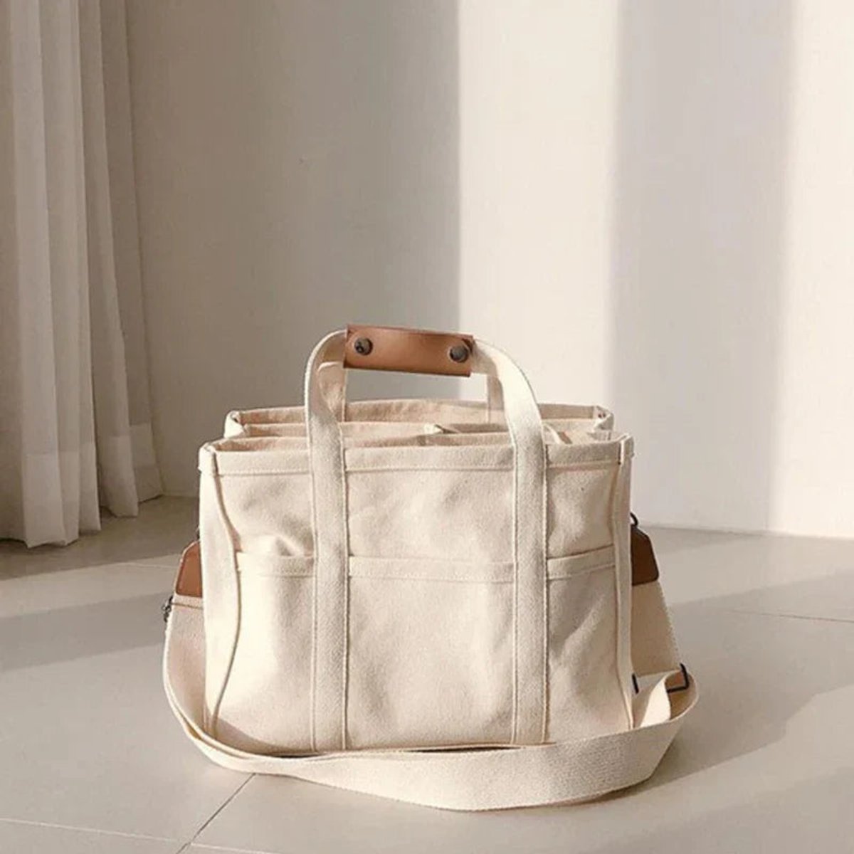 Women's Large-Capacity Multi-Pocket Crossbody Tote Bag