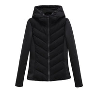 Women's Lightweight Padded Winter Jacket with Hood and Hidden Pockets