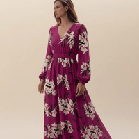 Women's Long-Sleeve Floral Maxi Dress