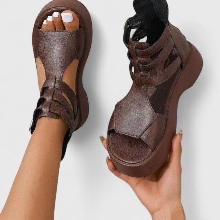 Women's Orthopedic Platform Sandals with Ankle Strap