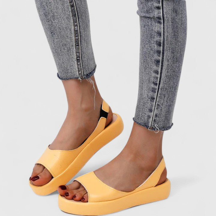 Women's Orthopedic Slip-On Sandals with Cushioned Insole and Back Strap