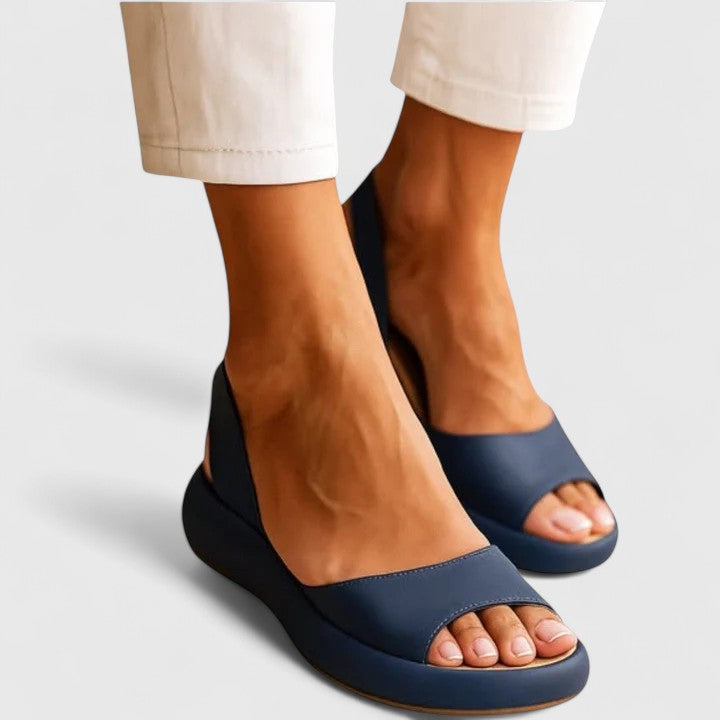 Women's Orthopedic Slip-On Sandals with Cushioned Insole and Back Strap