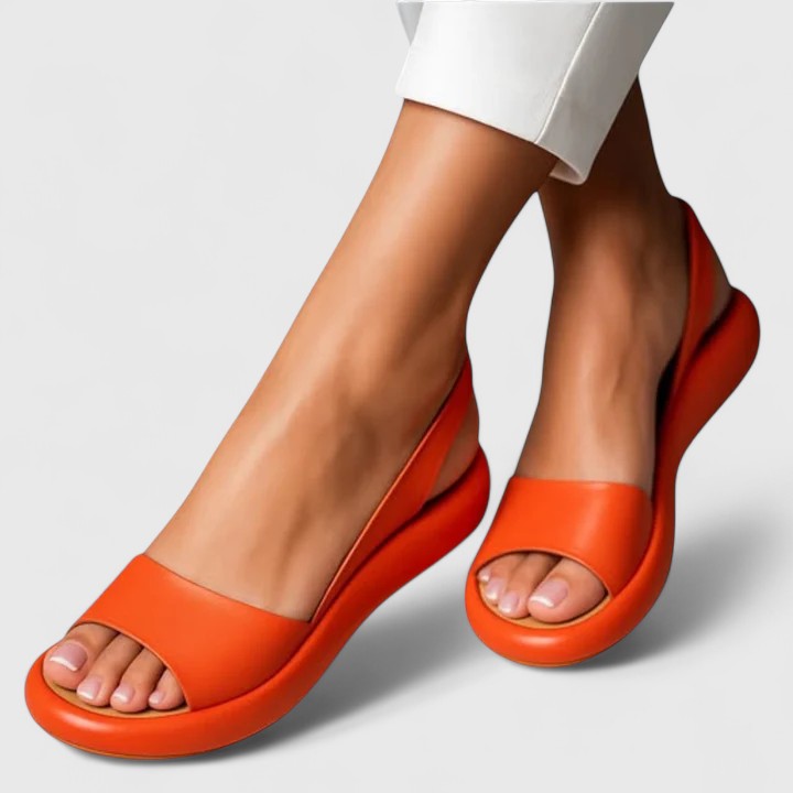 Women's Orthopedic Slip-On Sandals with Cushioned Insole and Back Strap