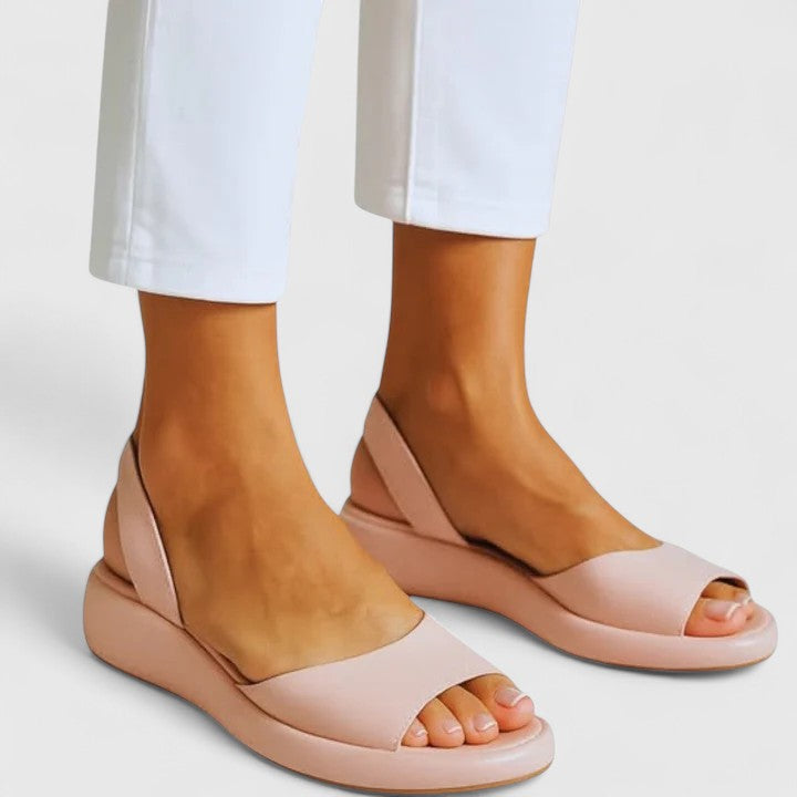 Women's Orthopedic Slip-On Sandals with Cushioned Insole and Back Strap