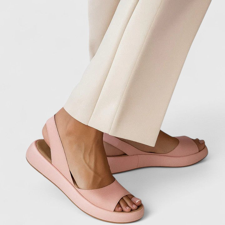 Women's Orthopedic Slip-On Sandals with Cushioned Insole and Back Strap
