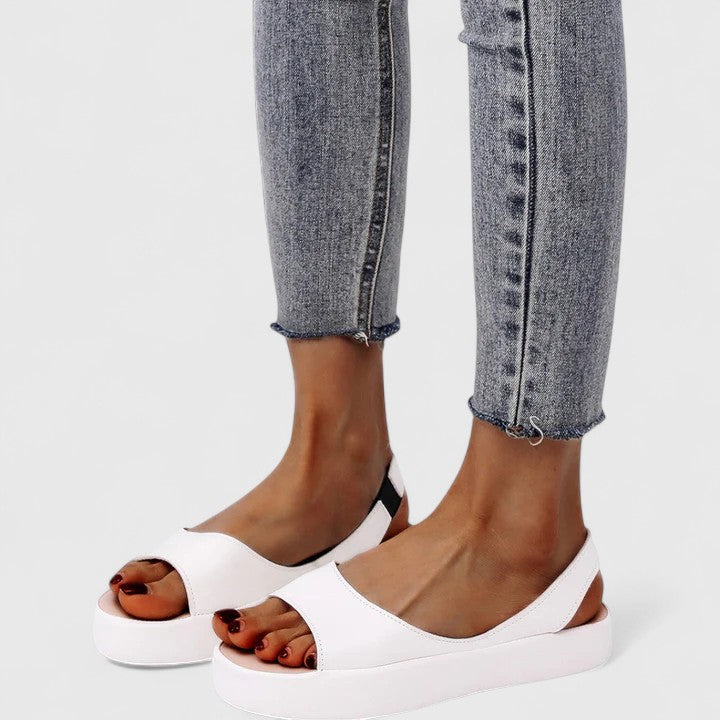 Women's Orthopedic Slip-On Sandals with Cushioned Insole and Back Strap