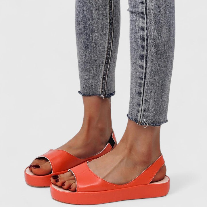 Women's Orthopedic Slip-On Sandals with Cushioned Insole and Back Strap