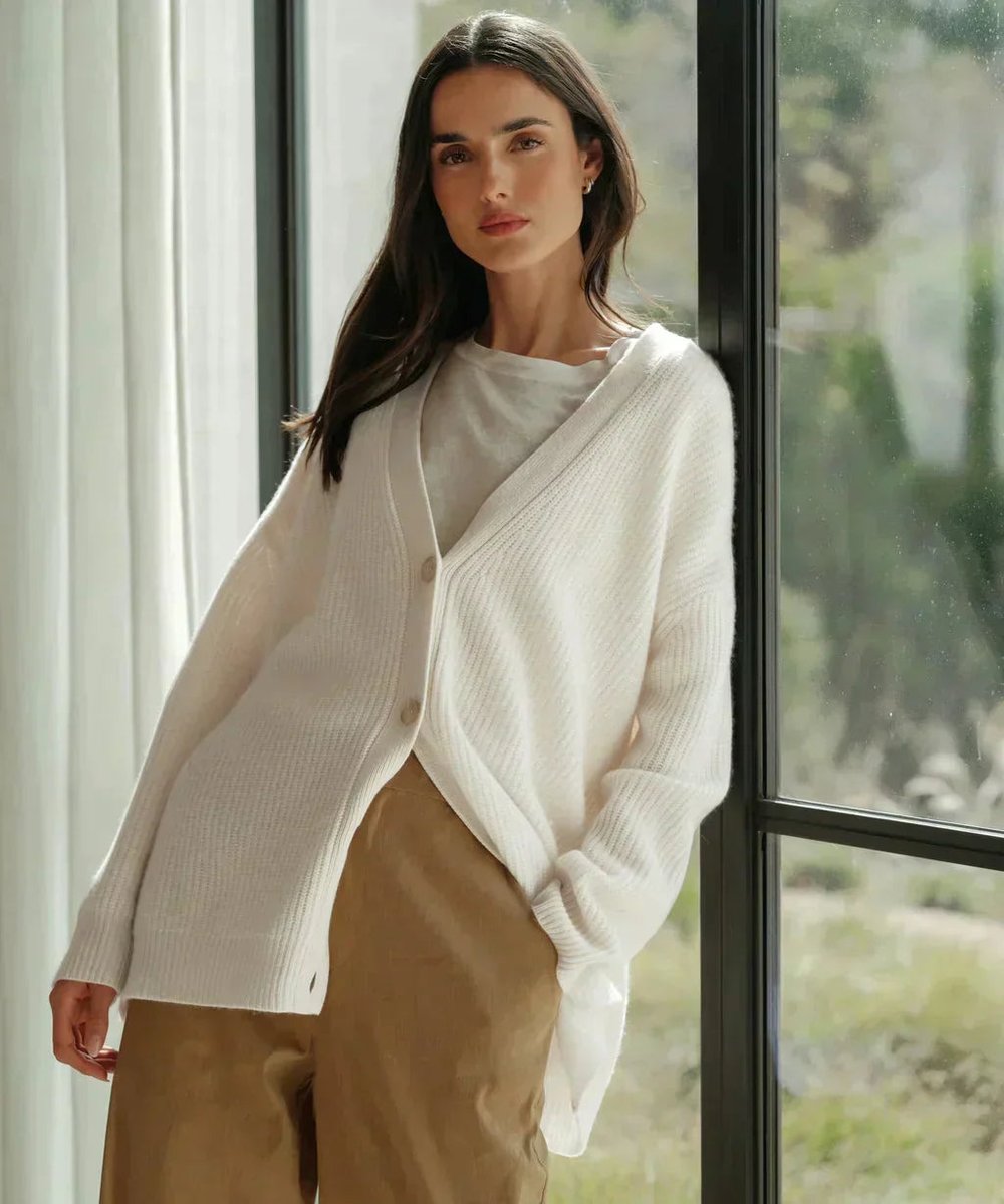 Women's Oversized Button-Front Cardigan