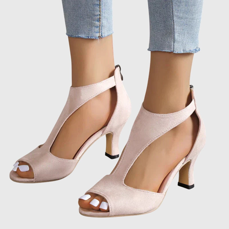 Women's Peep-Toe T-Strap Heels