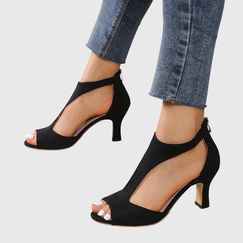 Women's Peep-Toe T-Strap Heels