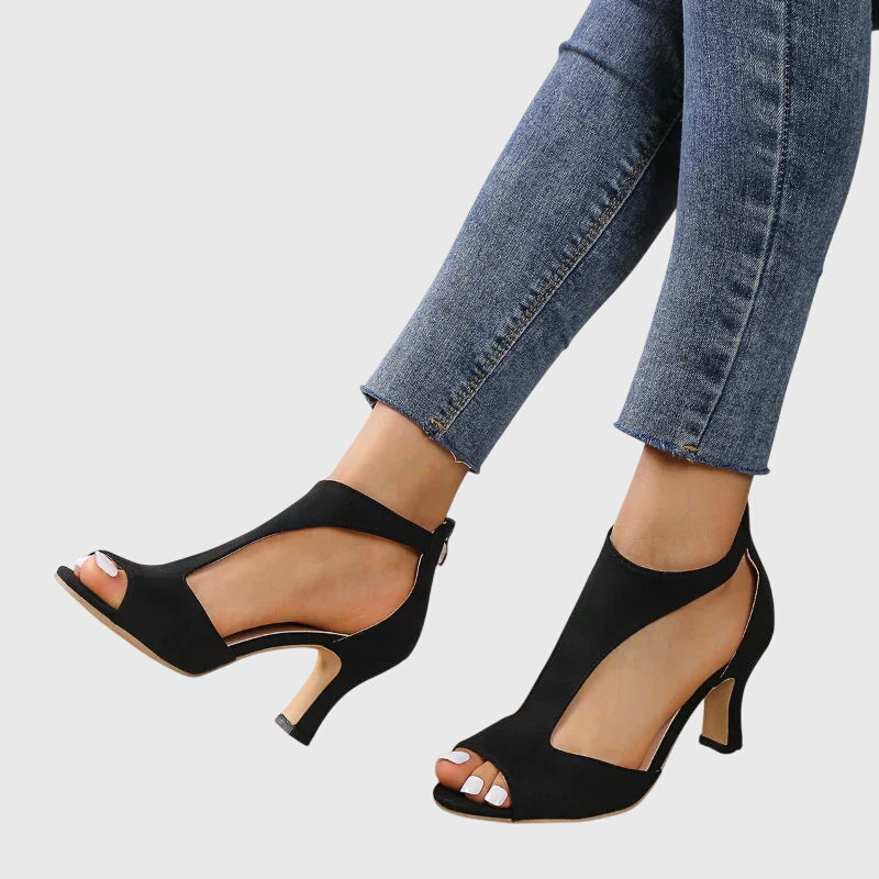 Women's Peep-Toe T-Strap Heels