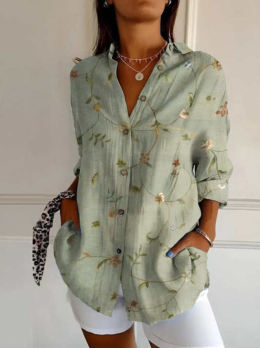 Women's Printed Button-Up Shirt