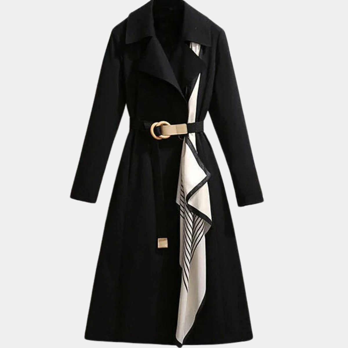 Women's Relaxed Elegant Belted Midi Trench Coat