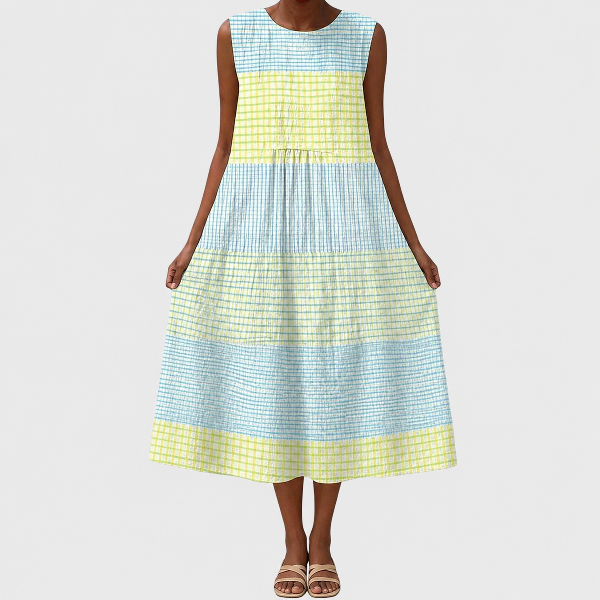 Women's Sleeveless Relaxed Fit Casual Knee-Length Dress