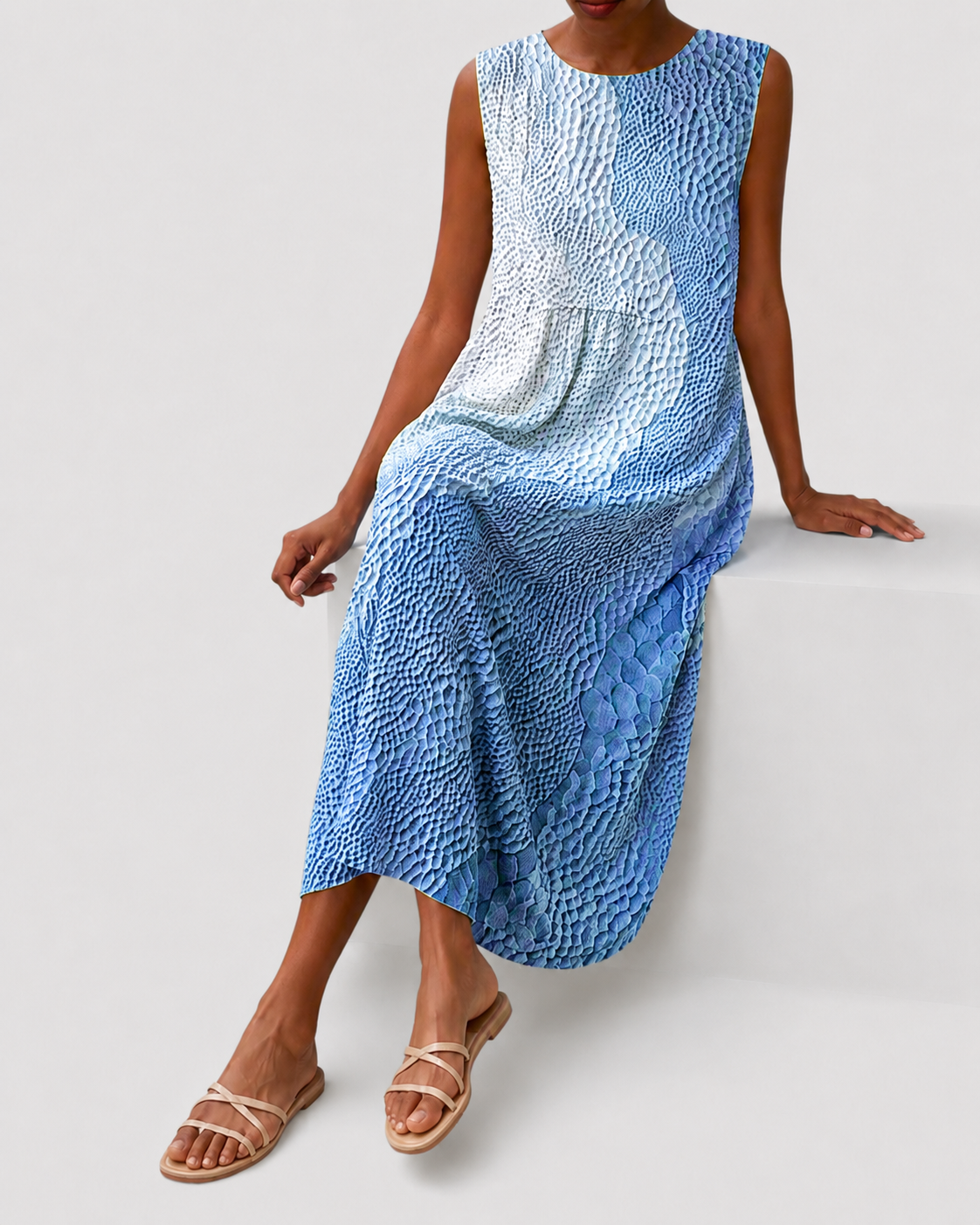 Women's Sleeveless Relaxed Fit Casual Knee-Length Dress