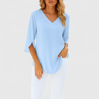 Women's Sophisticated V-Neck Summer Blouse