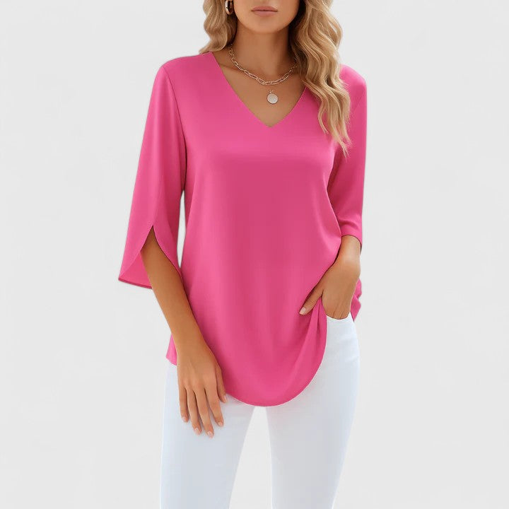 Women's Sophisticated V-Neck Summer Blouse