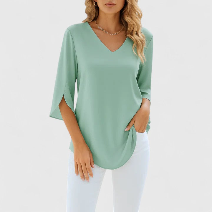 Women's Sophisticated V-Neck Summer Blouse
