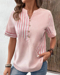 Women's Striped Button-Down Blouse