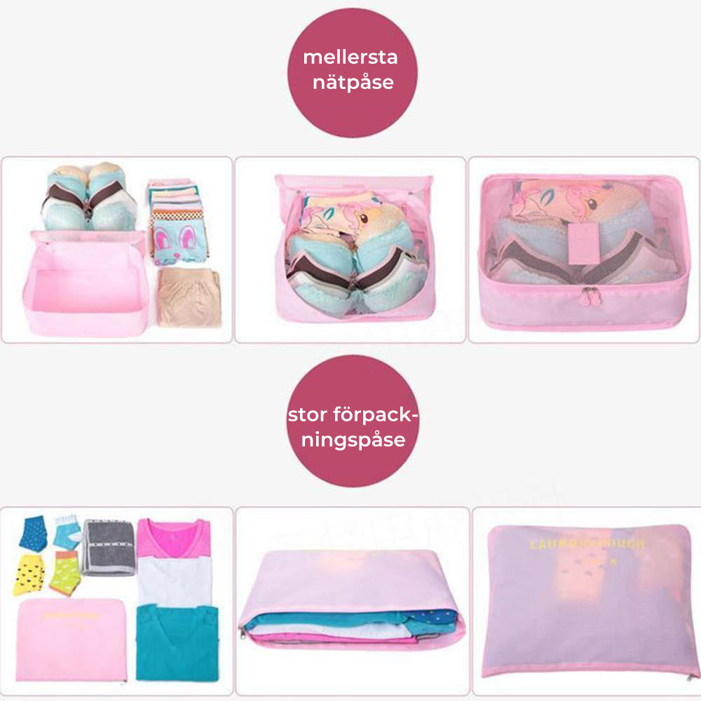 Women's Travel Clothes Storage Set, 6-Piece, Waterproof Oxford Cloth
