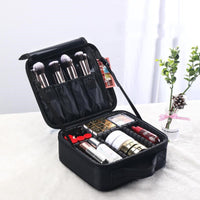 Women's Travel Makeup Organizer Bag with Compartments and Adjustable Dividers