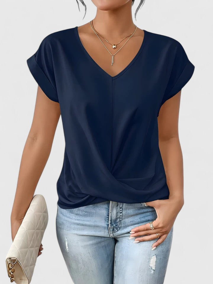 Women's Twist-Front V-Neck Top