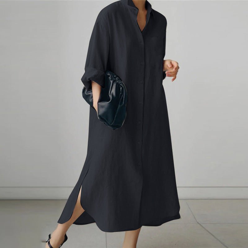 Women's V-Neck Long Sleeve Maxi Dress