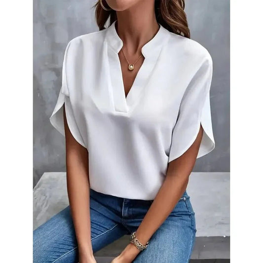 Women's V-Neck Split Sleeve Blouse