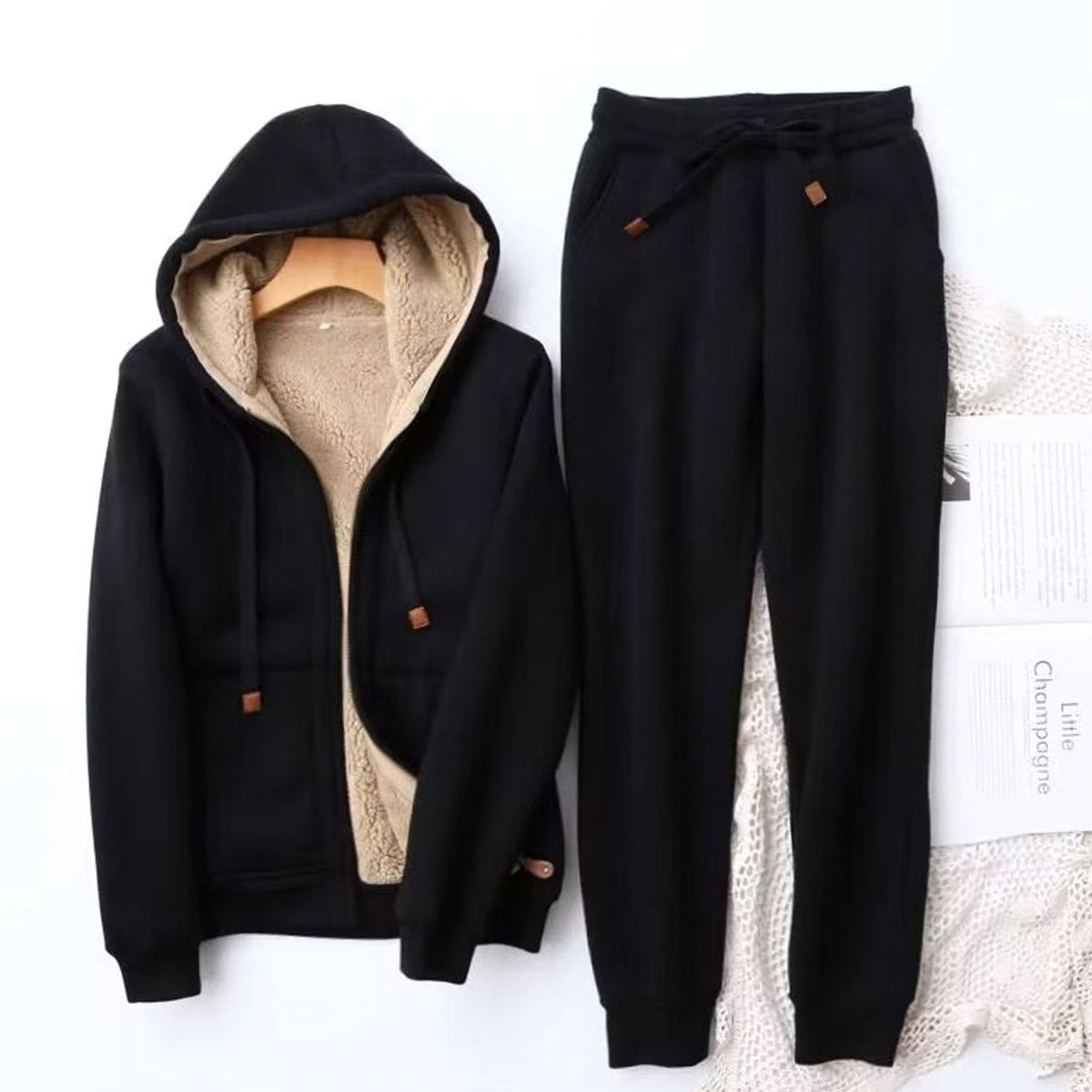 Women's Winter Zip-Up Hooded Tracksuit