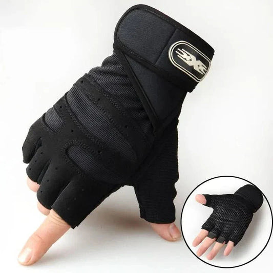 Workout Gloves with Shock-Absorbing Padding and Wrist Support